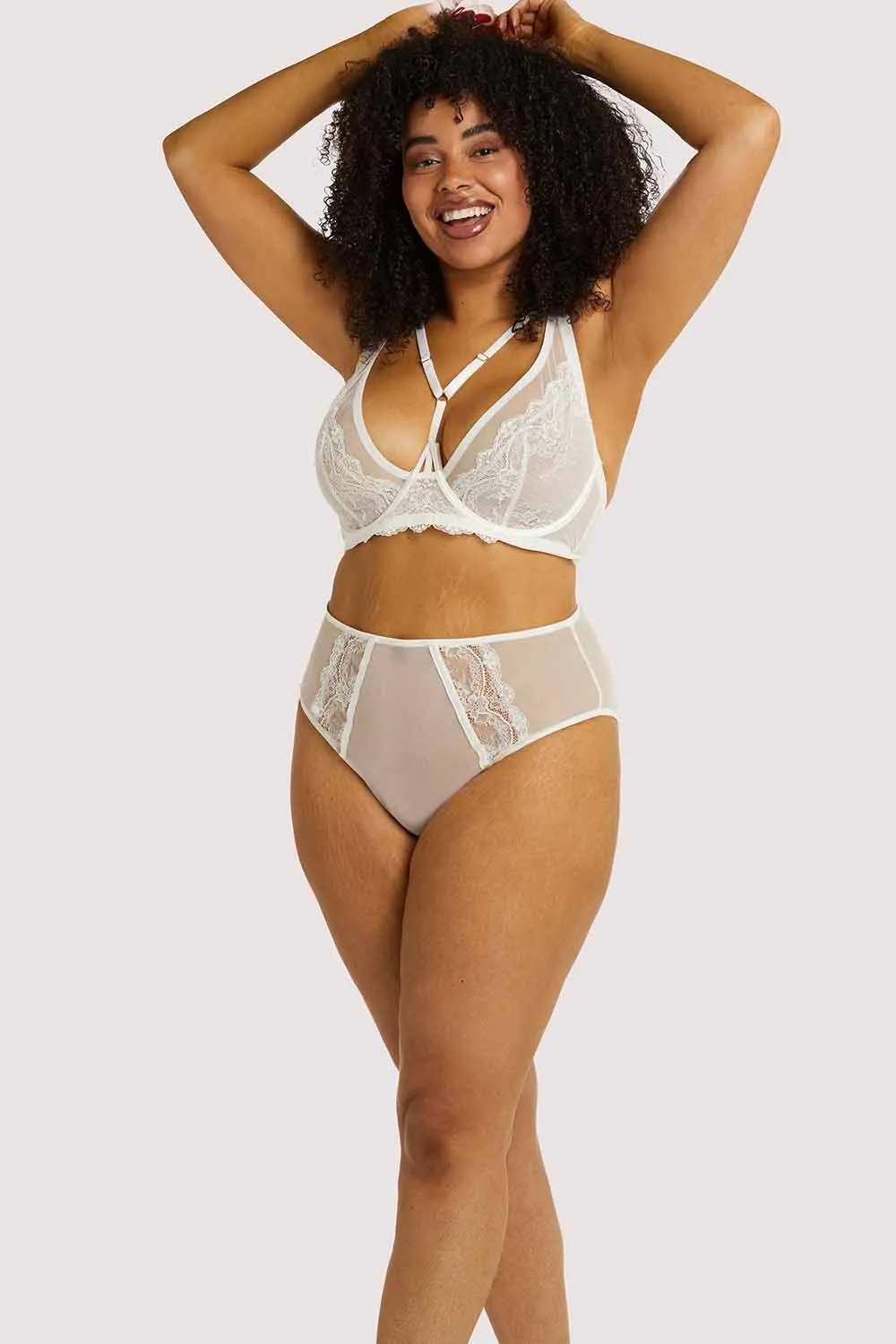 Leslie White High Waist Brief