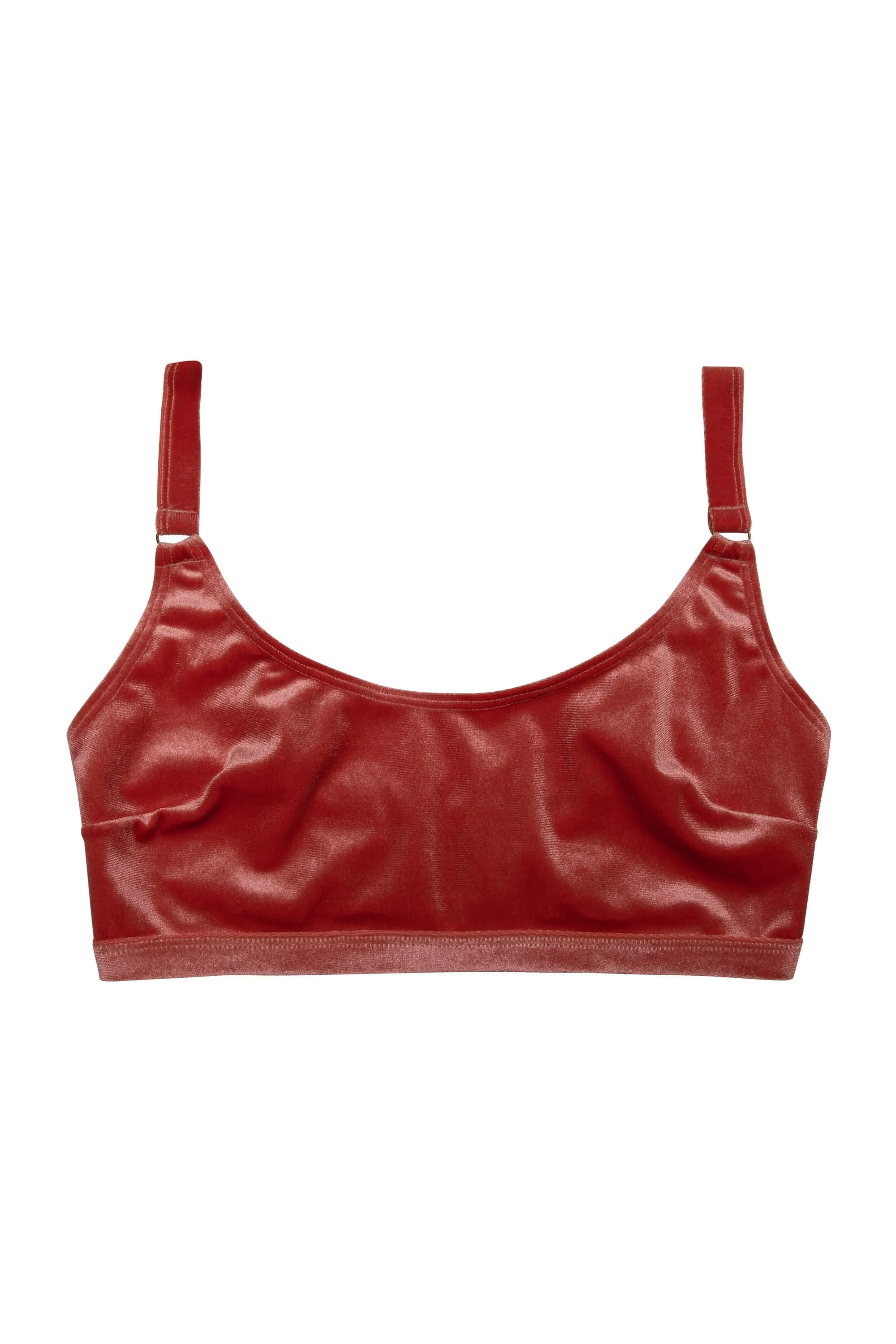 Lillian Peach Velvet Fuller Bust Crop Bikini Top