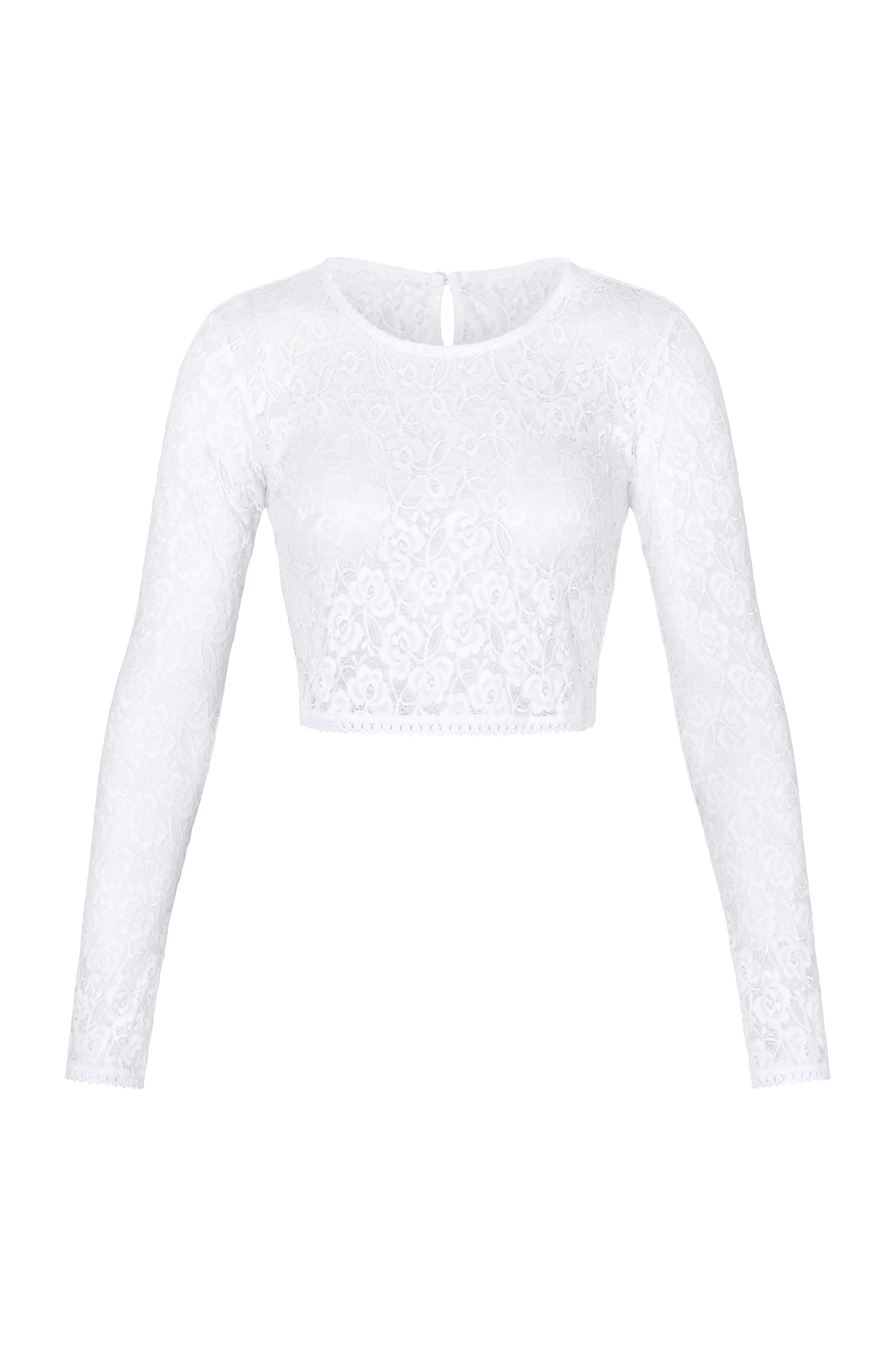 Long Sleeve Crop Top White