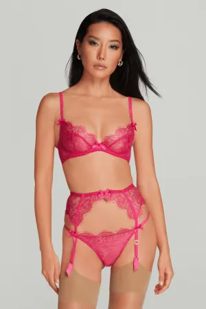 Lorna Lace Suspender Belt Fuchsia. Size 3 (UK 10)