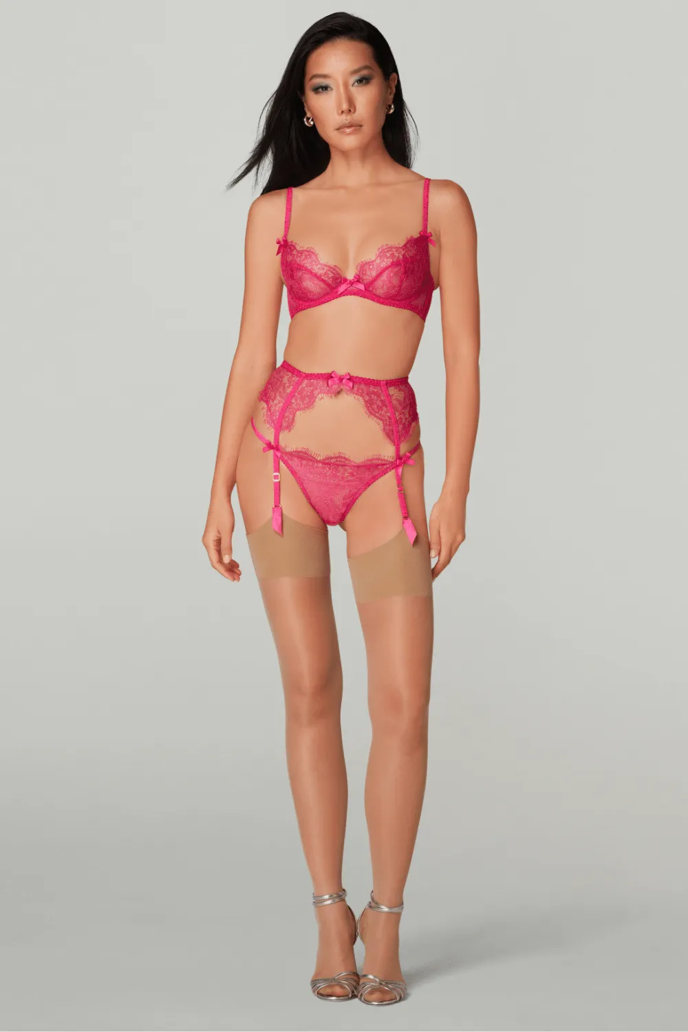 Lorna Lace Suspender Belt Fuchsia. Size 3 (UK 10)