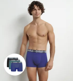Lot de 3 boxers homme à ceinture 3D Noir Bleu Vert Dim Powerful