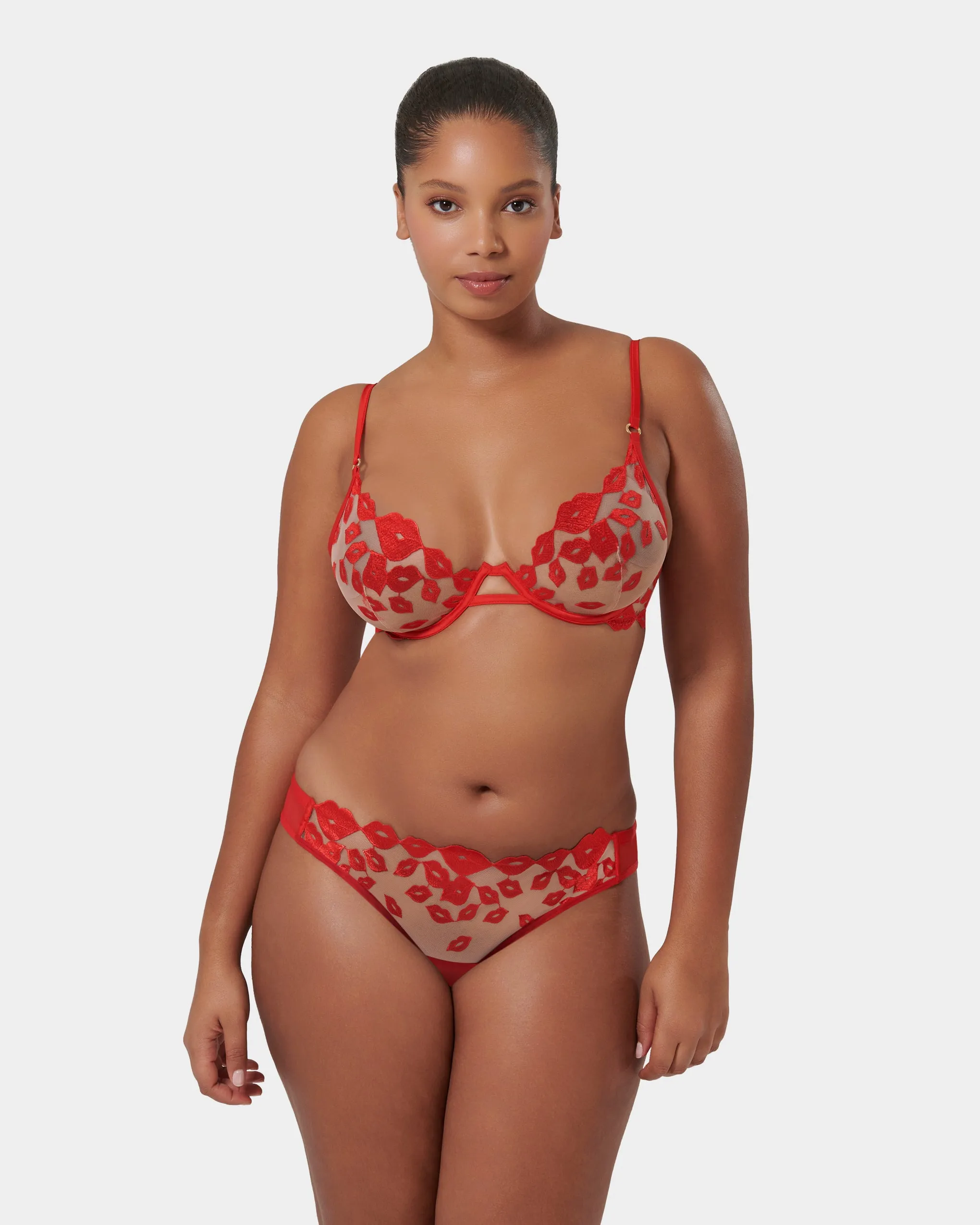 Marian Brief Red/Sheer