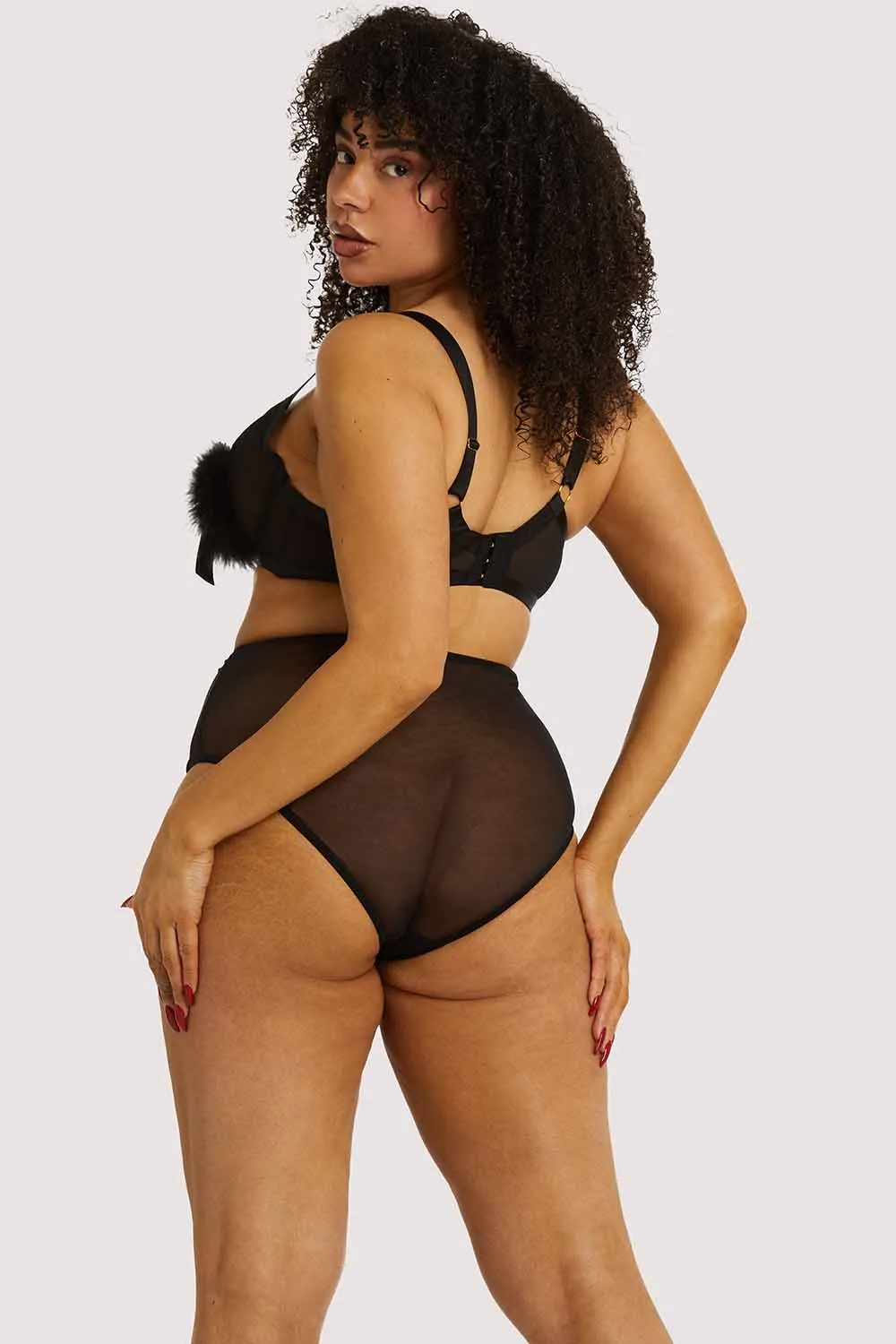 Marina Black Feather Bra