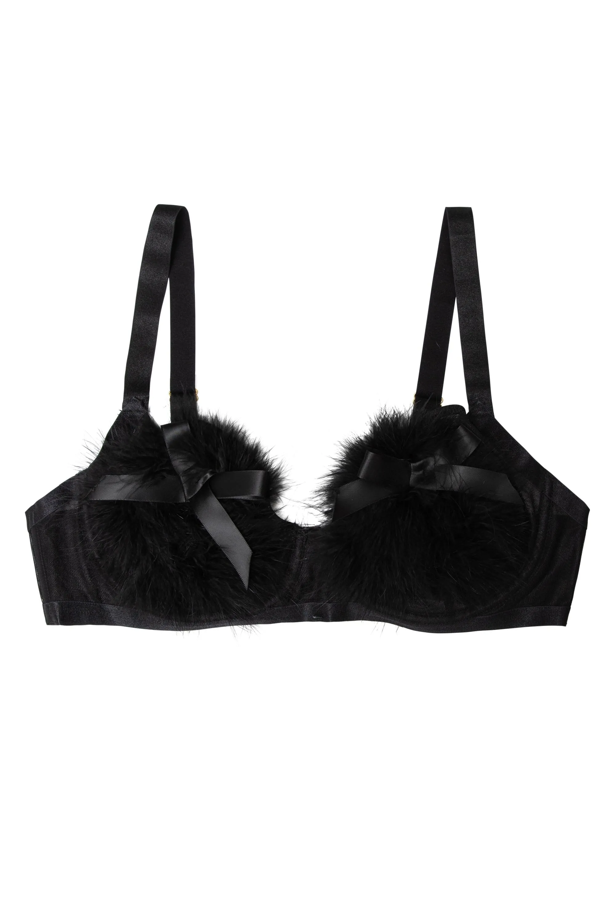 Marina Black Feather Bra
