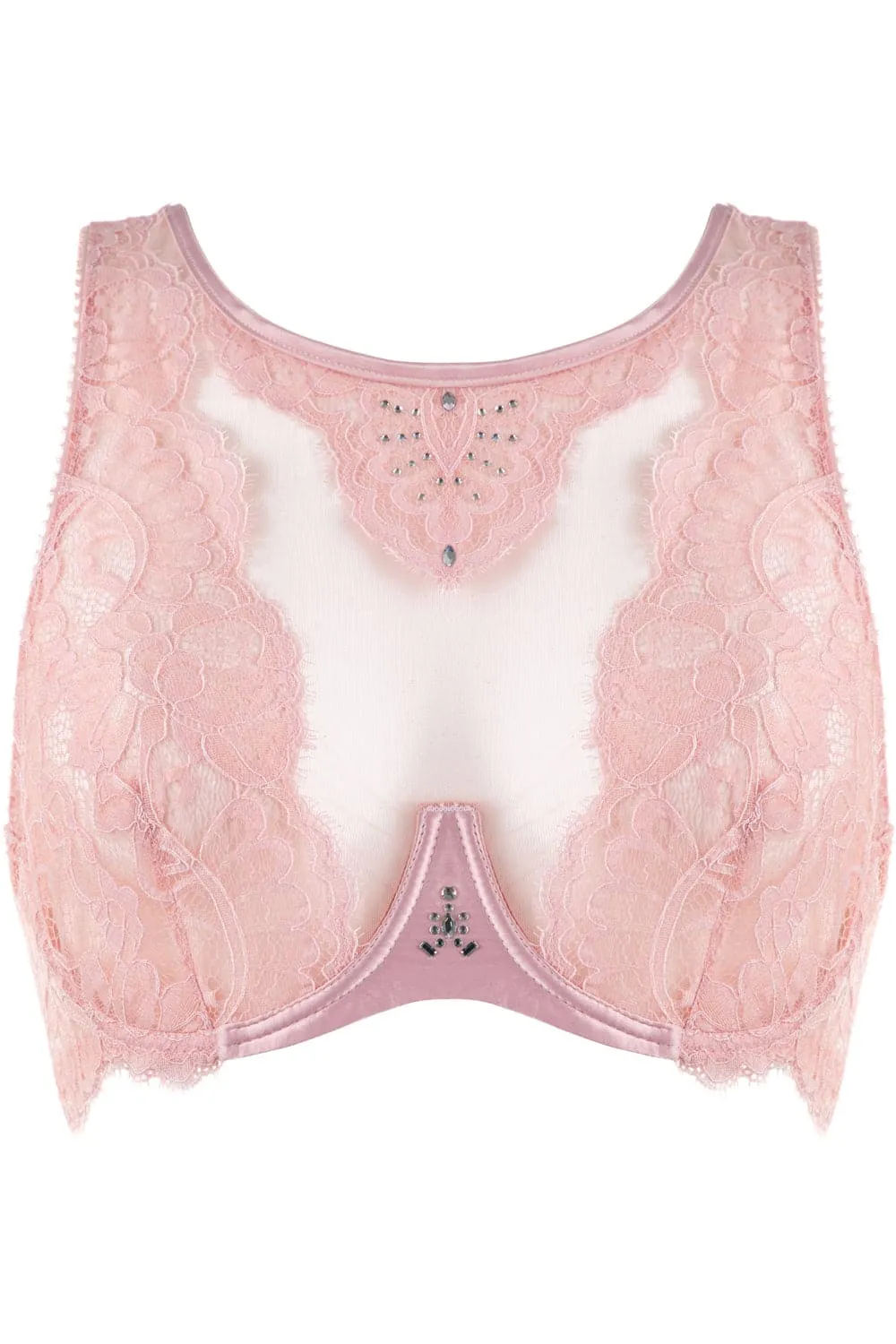 Marlene Fantasy Bra with Swarovski Crystals in Pink