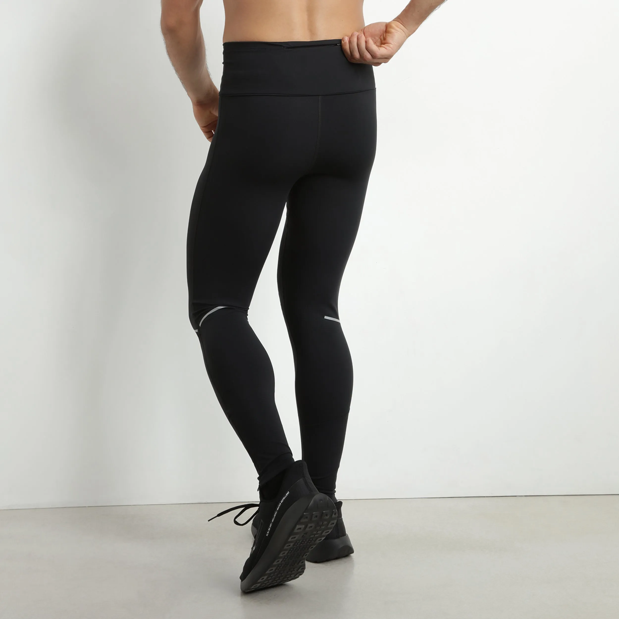 Men's adjustable microfiber sports leggings Black Dim Move