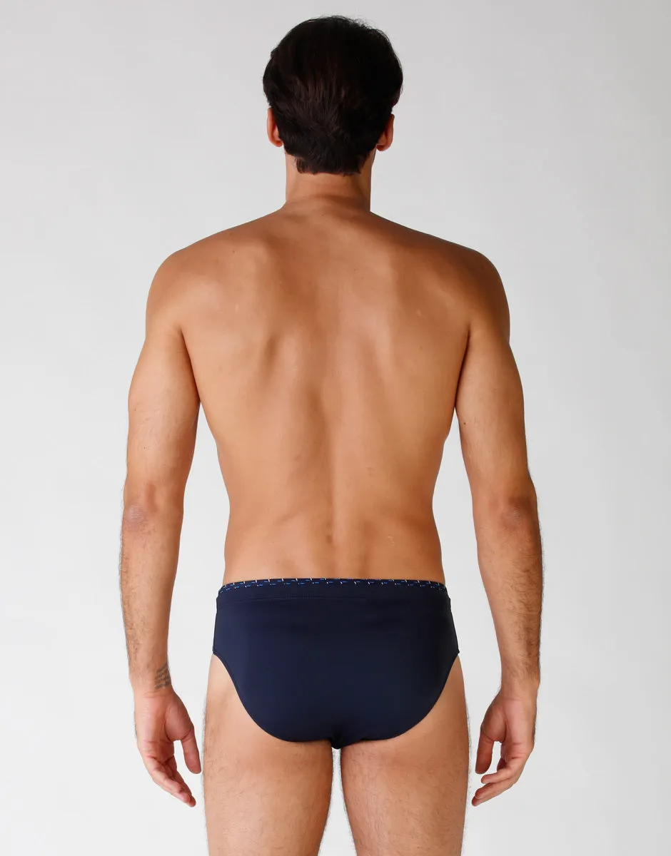 Men's Midnight Blue Microfibre Swim Briefs