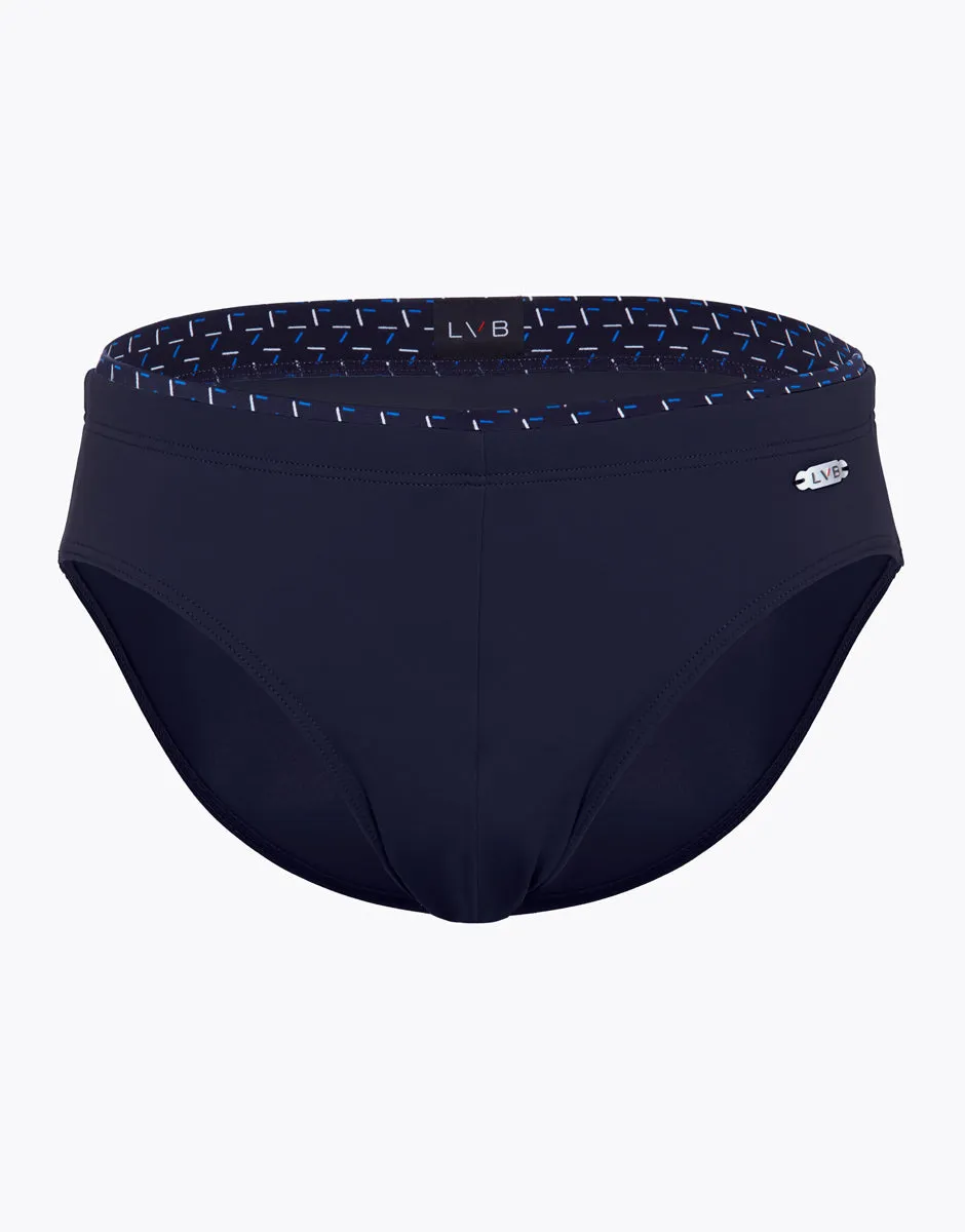 Men's Midnight Blue Microfibre Swim Briefs