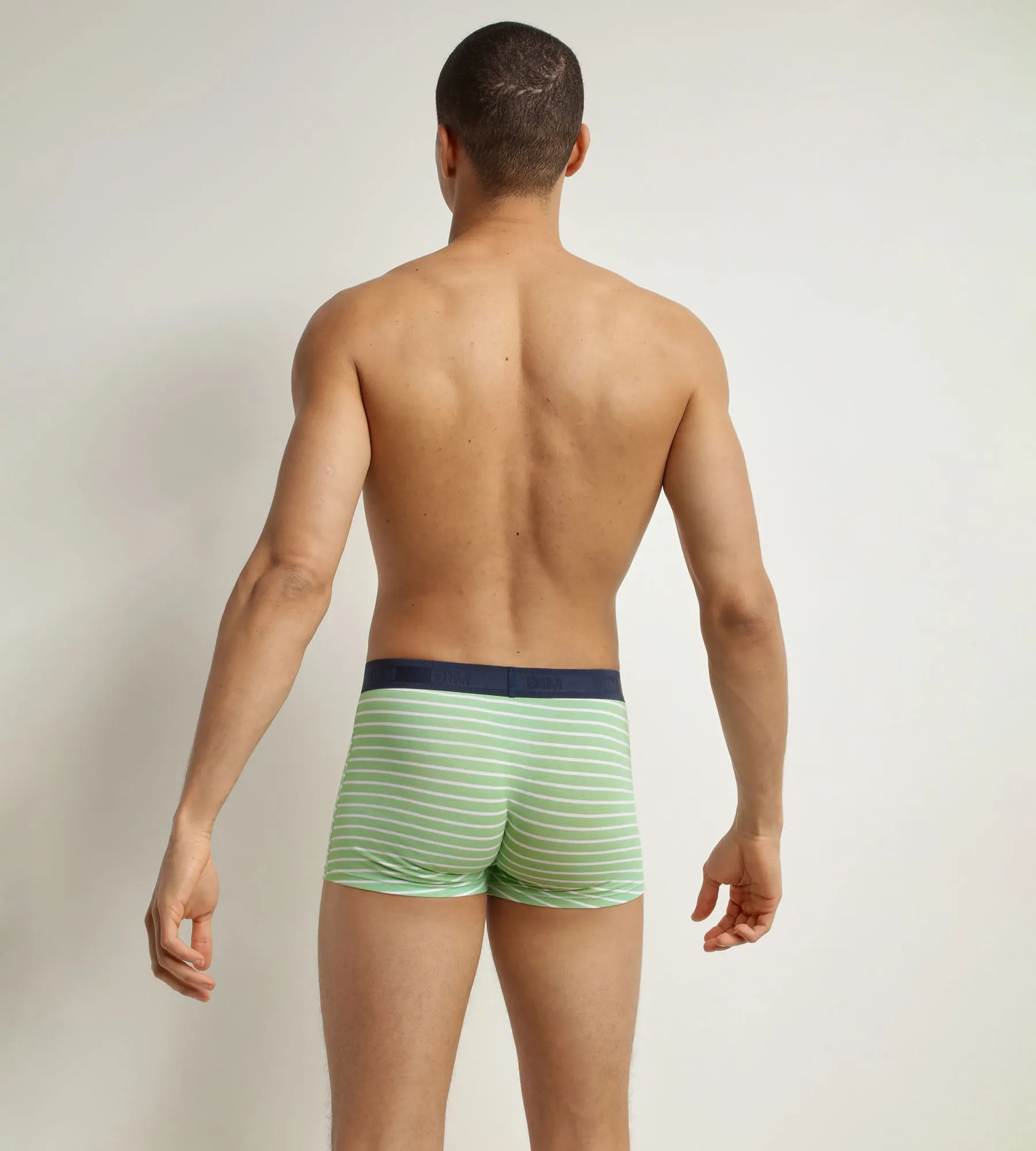 Men's stretch cotton green striped boxer Dim Fancy