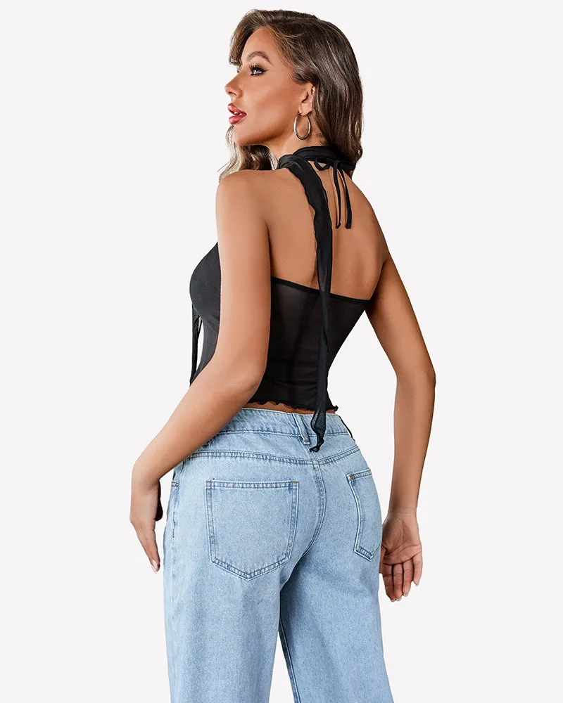 Mesh Tank Y2K Crop Top