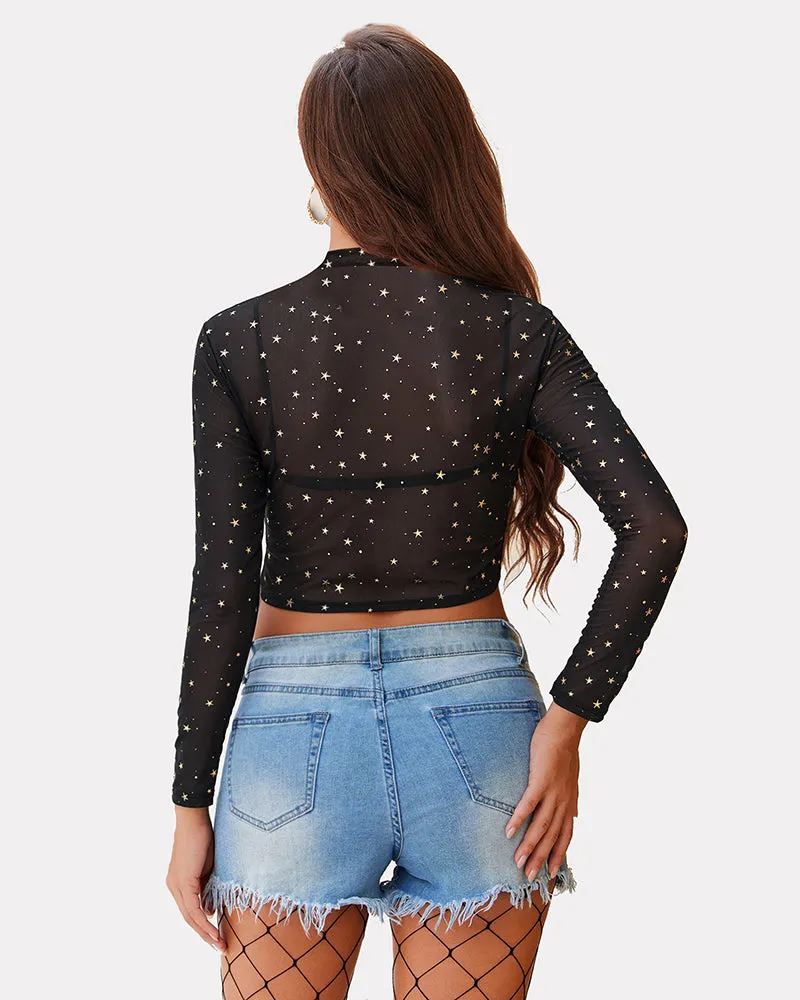 Mesh Y2K Crop Top