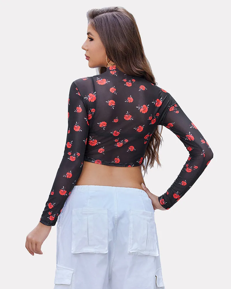 Mesh Y2K Crop Top