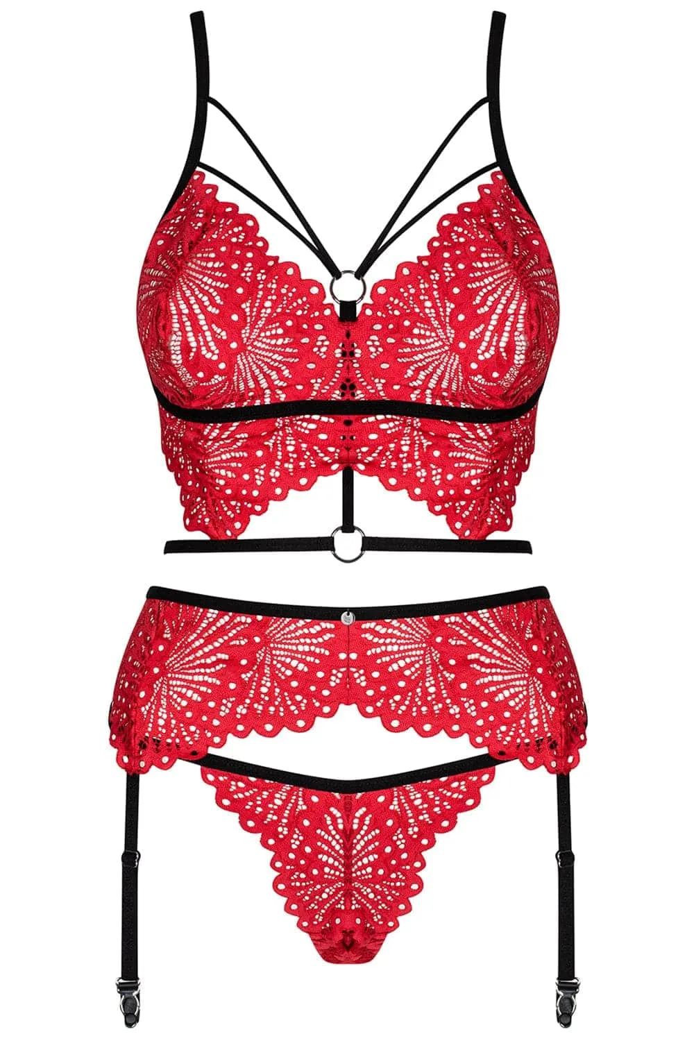 Mettia Bra. Brief & Suspender. Size L-XL (UK 12-14)
