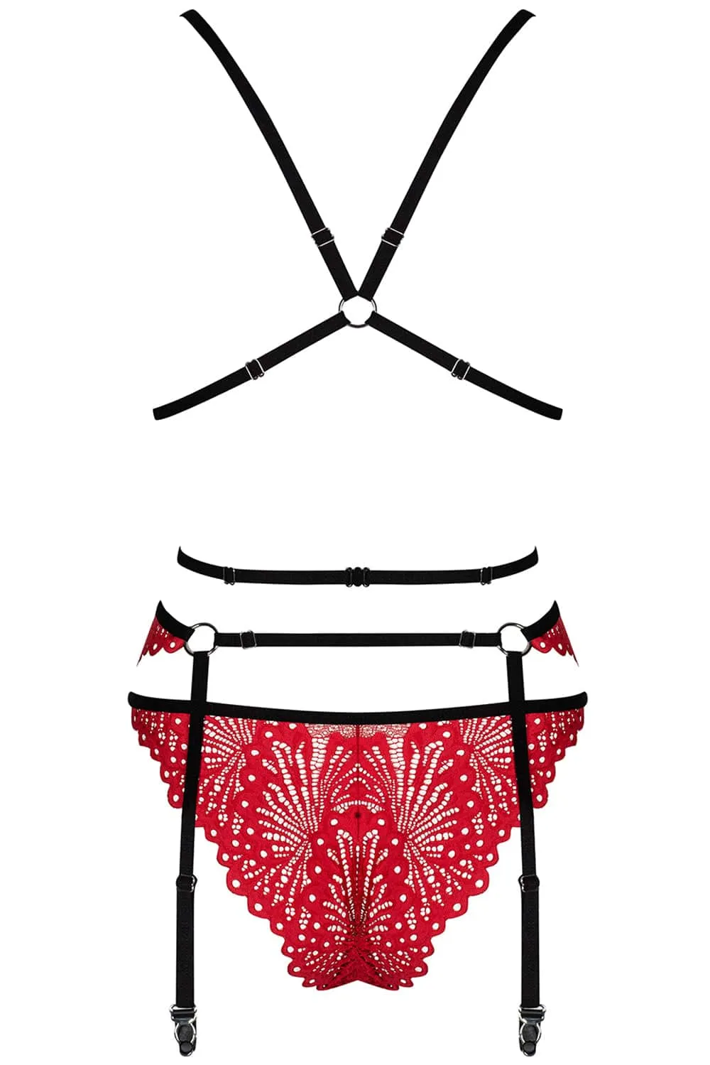 Mettia Bra. Brief & Suspender. Size L-XL (UK 12-14)