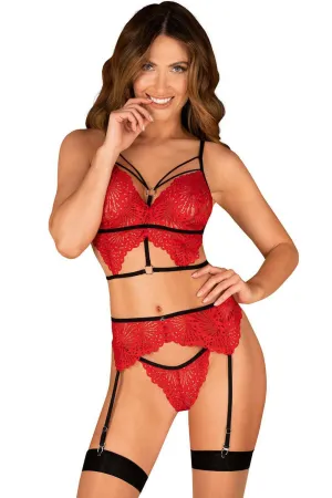 Mettia Bra. Brief & Suspender. Size L-XL (UK 12-14)