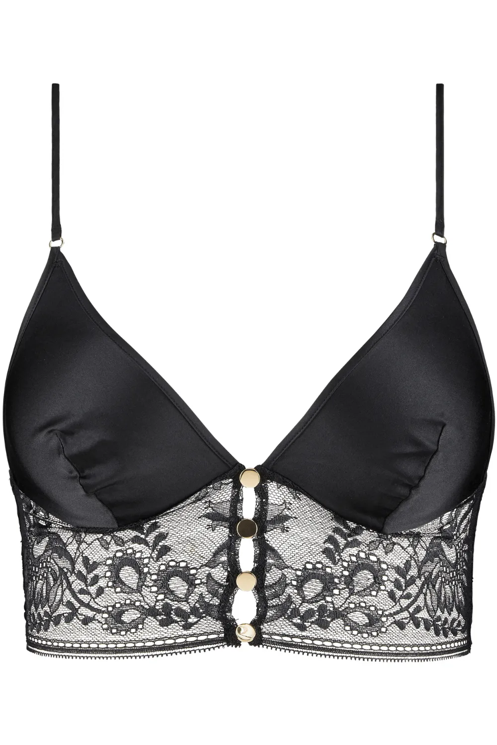 Midnight Whisper Silk Bralette Black