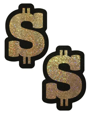 Money: Gold Glitter Dollar Sign Nipple Pasties