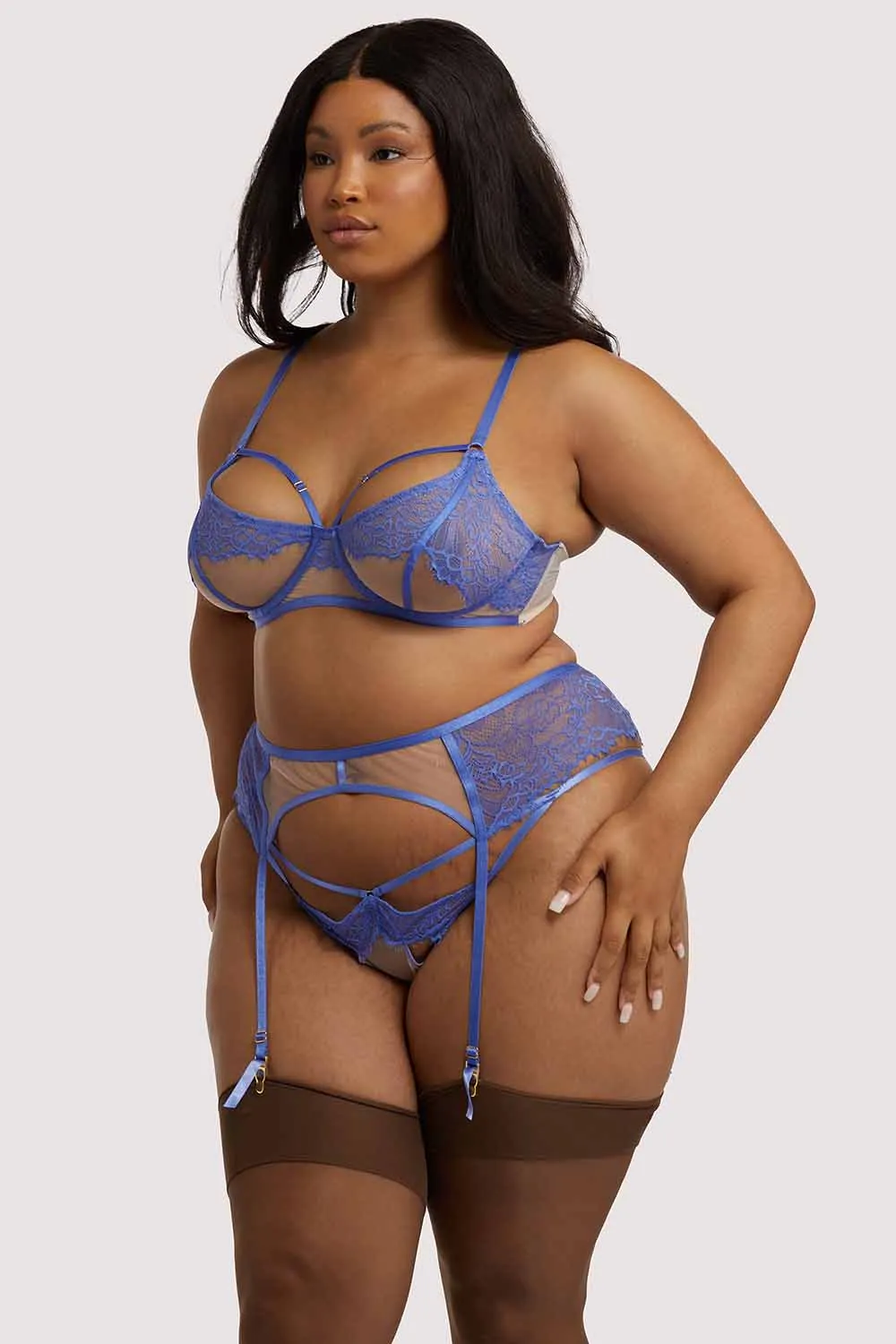 Mya Blue Lace Suspender