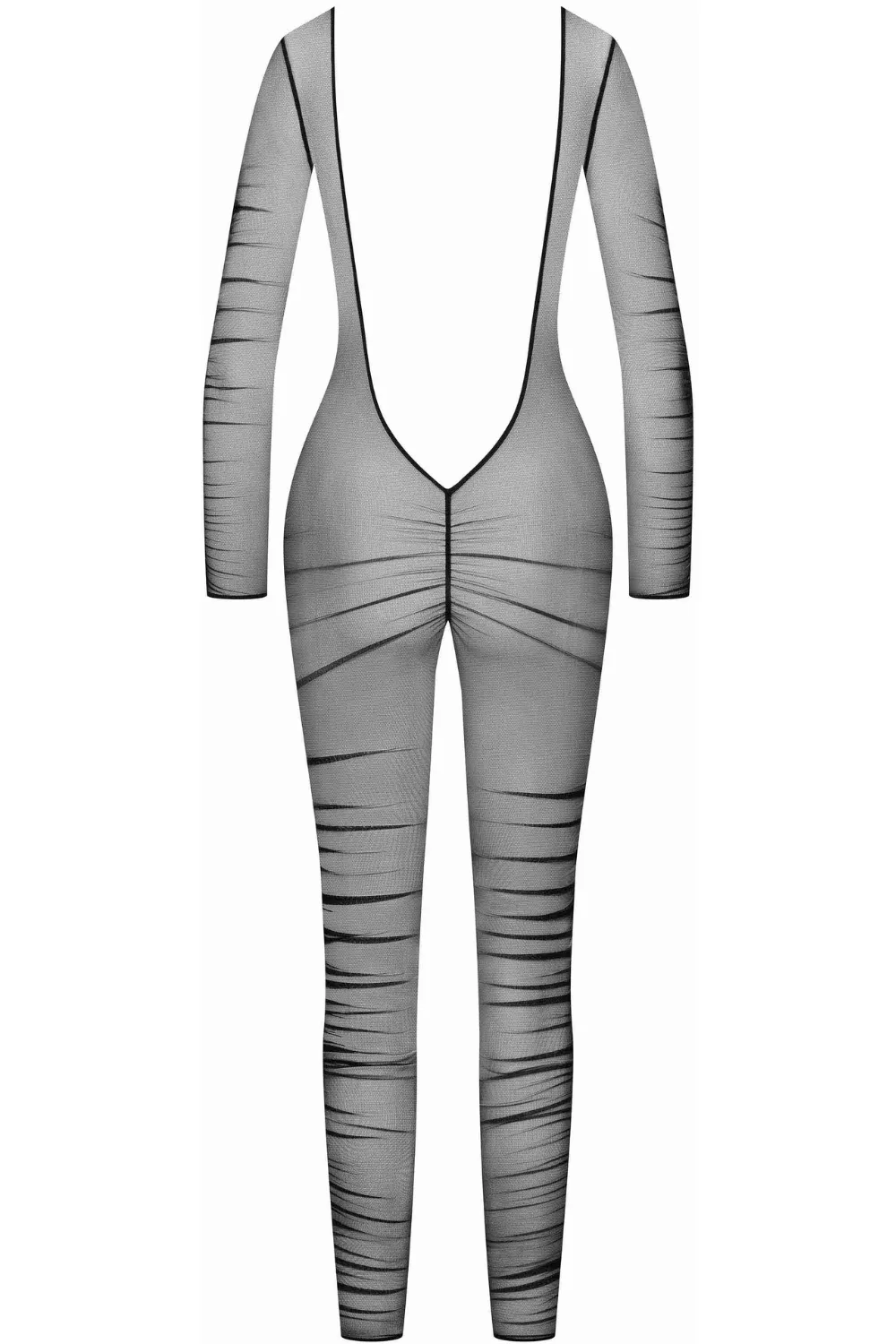 Nuit Fauve Long Sleeve Open Back Catsuit