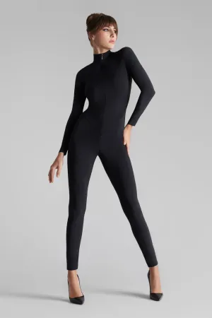 Nuit Fauve Sheer Back Long Sleeve Catsuit