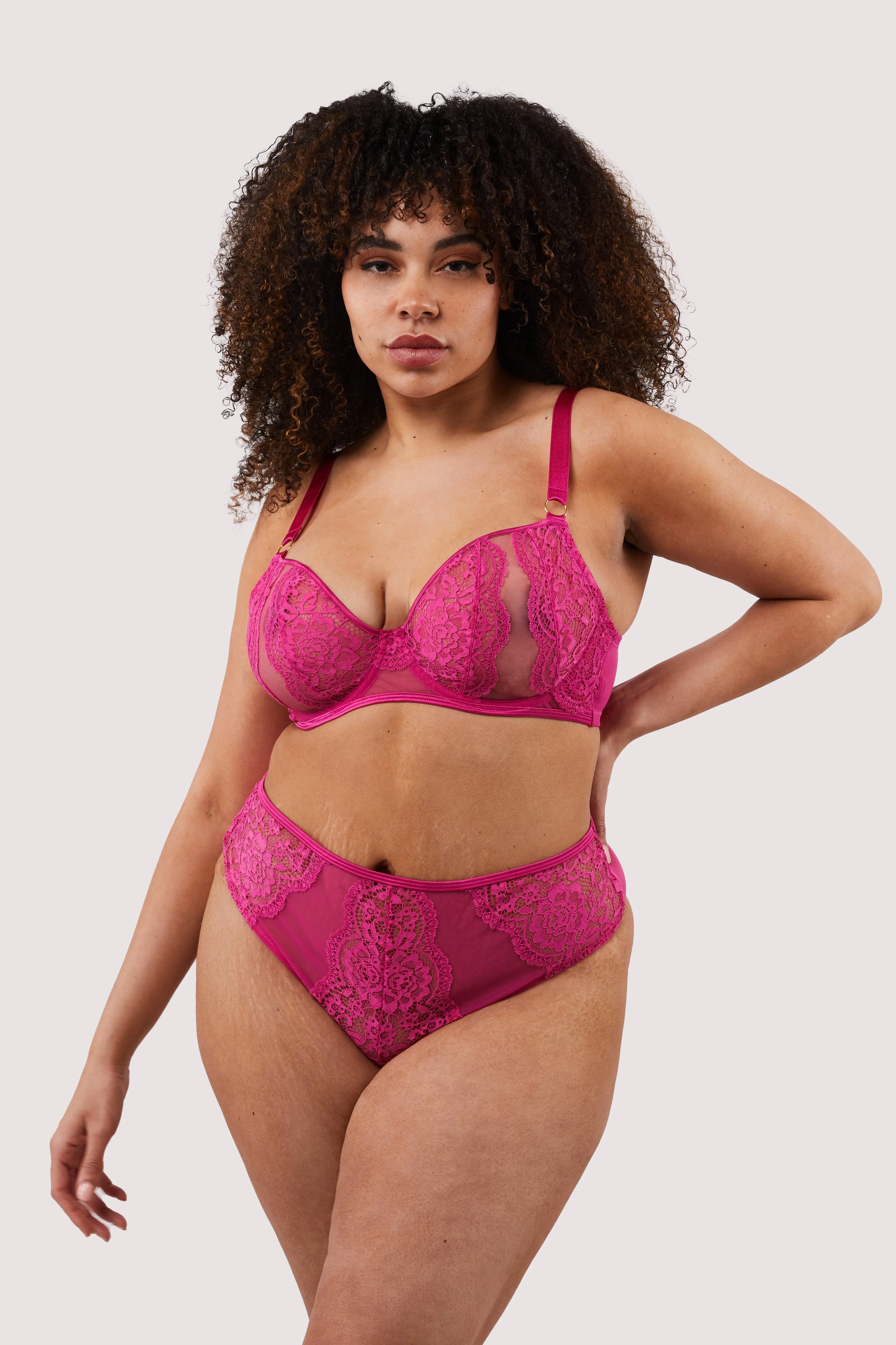Ophelia Pink Cut Out Lace Bra