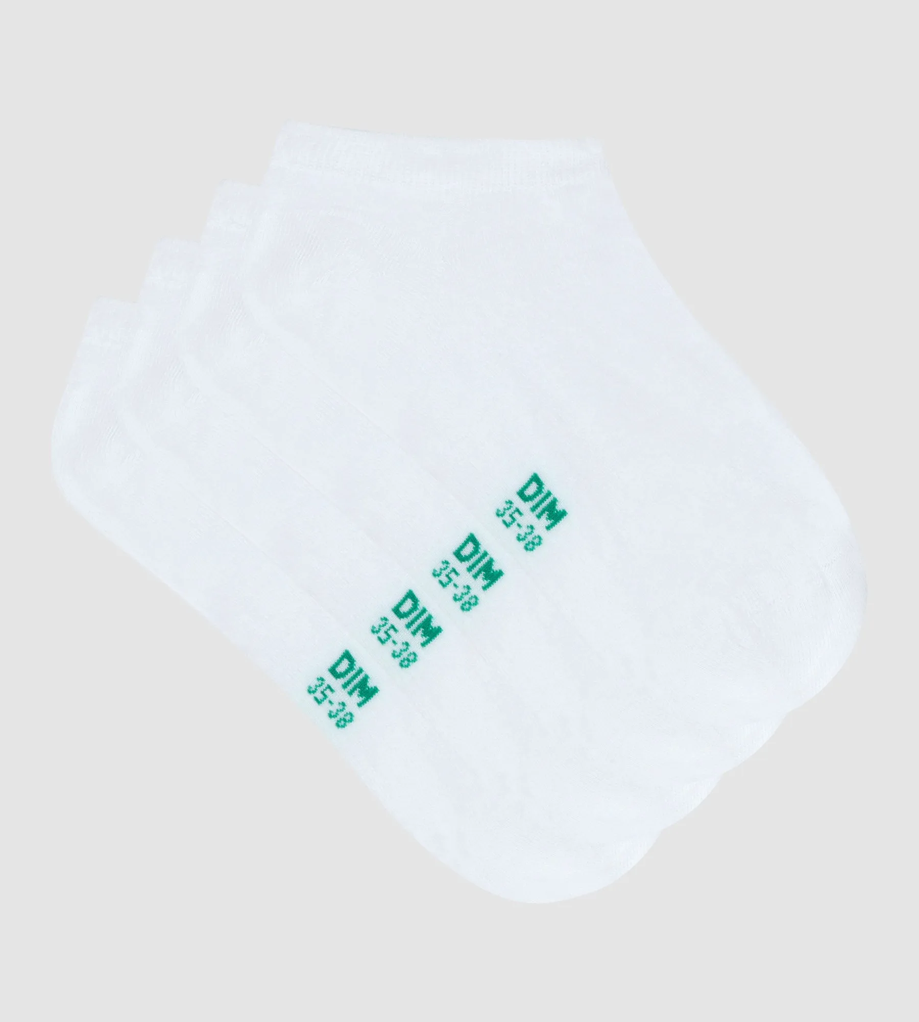 Pack of 2 pairs of white women's socks in organic cotton Dim Good