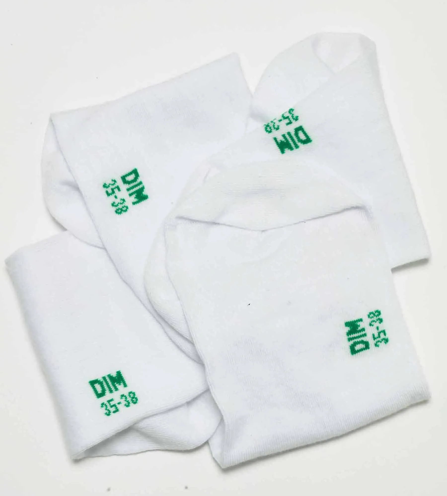 Pack of 2 pairs of white women's socks in organic cotton Dim Good