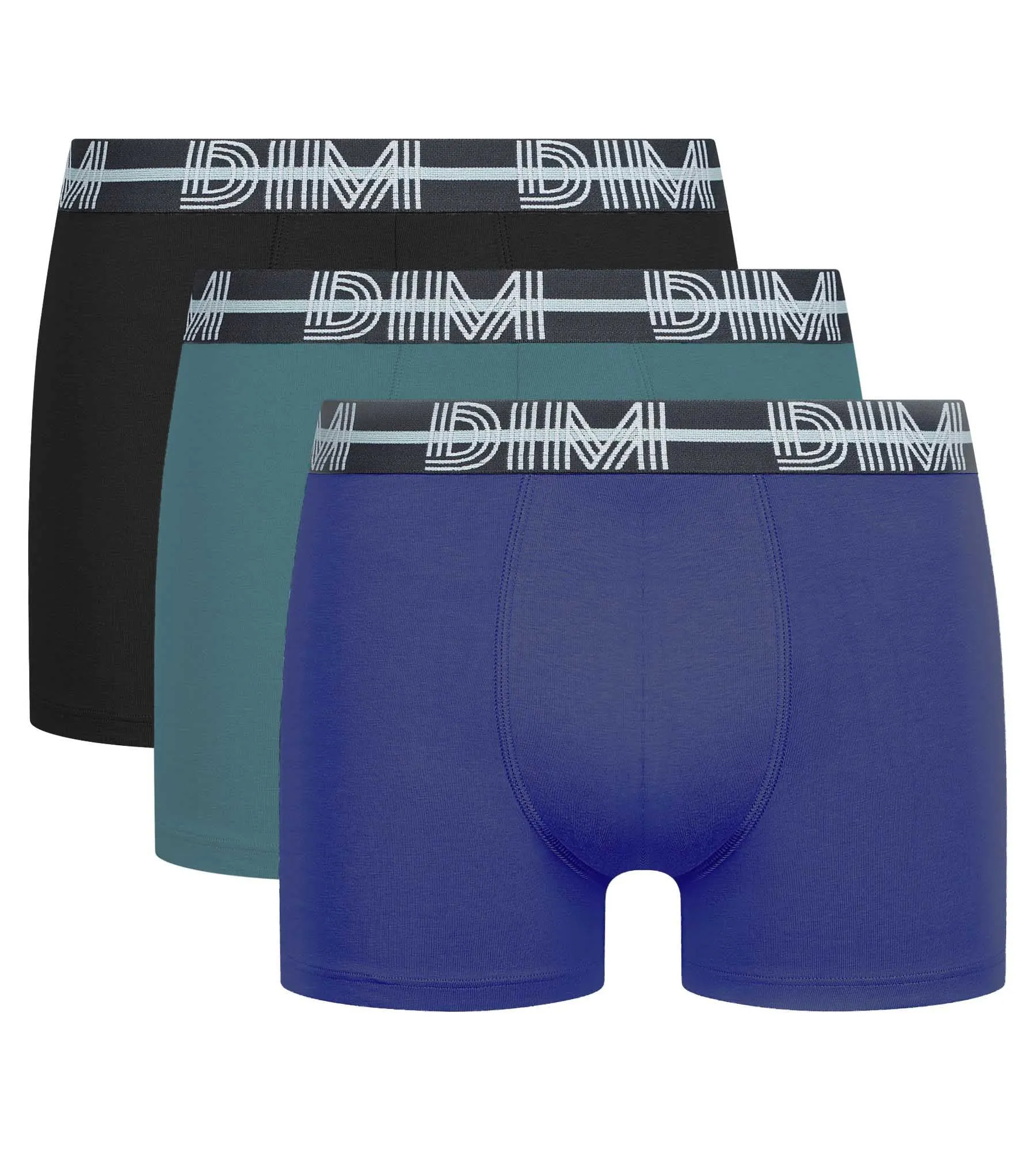 Pack of 3 Men's 3D Belted Boxers Black Blue Green Dim Powerful