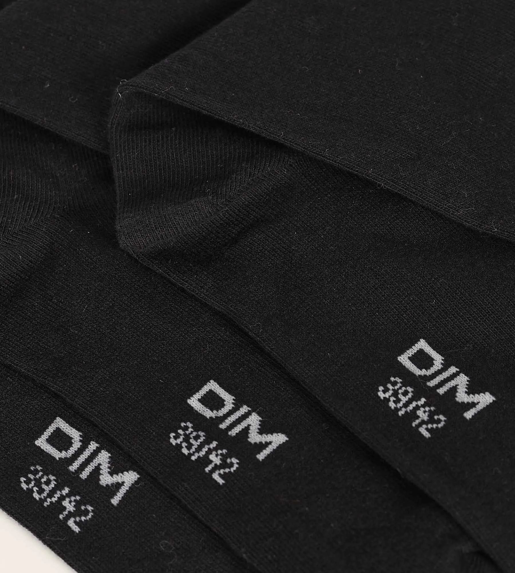 Pack of 3 Pairs of Men's Black Dim Comfort Cotton Socks