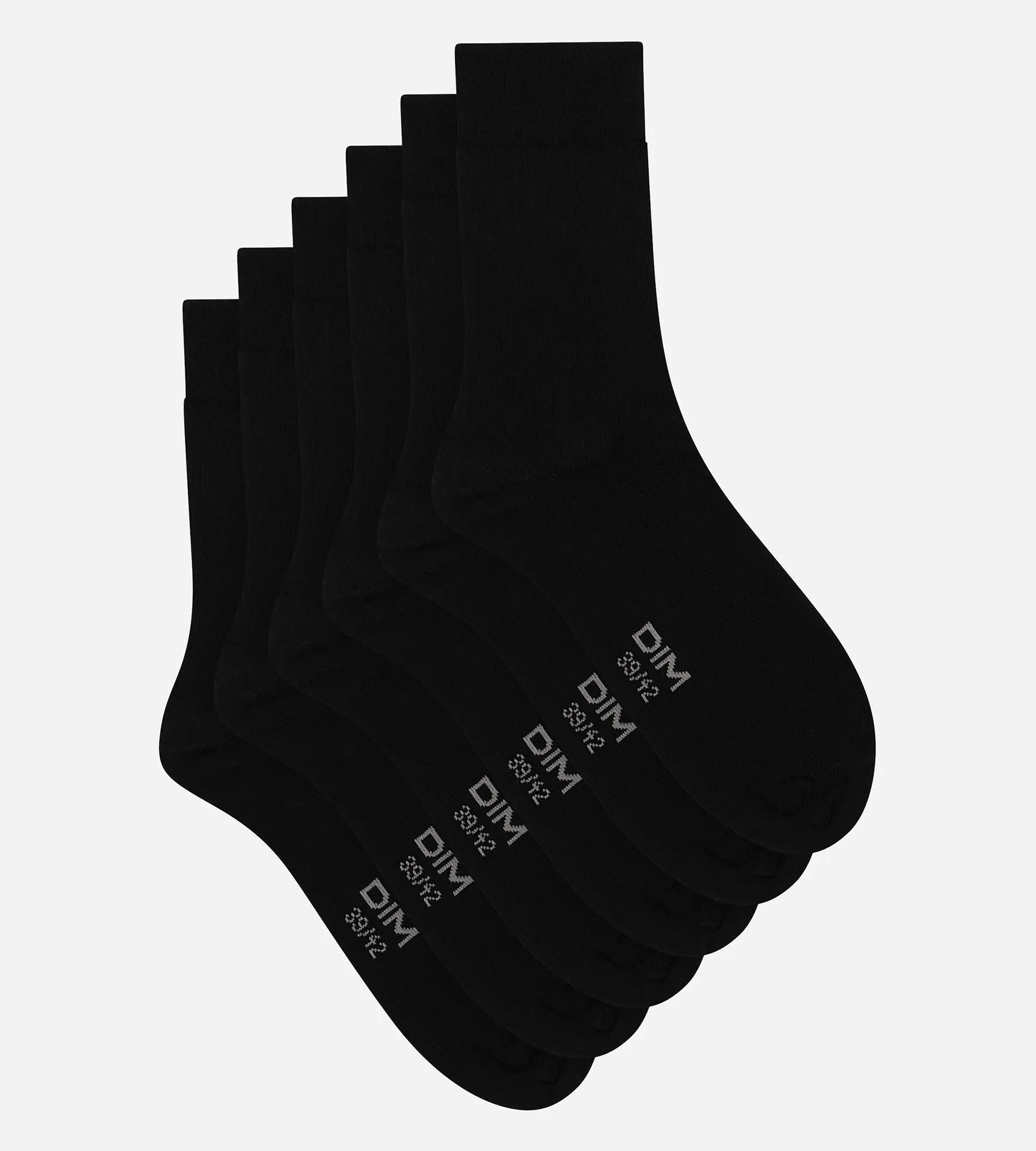 Pack of 3 Pairs of Men's Black Dim Comfort Cotton Socks