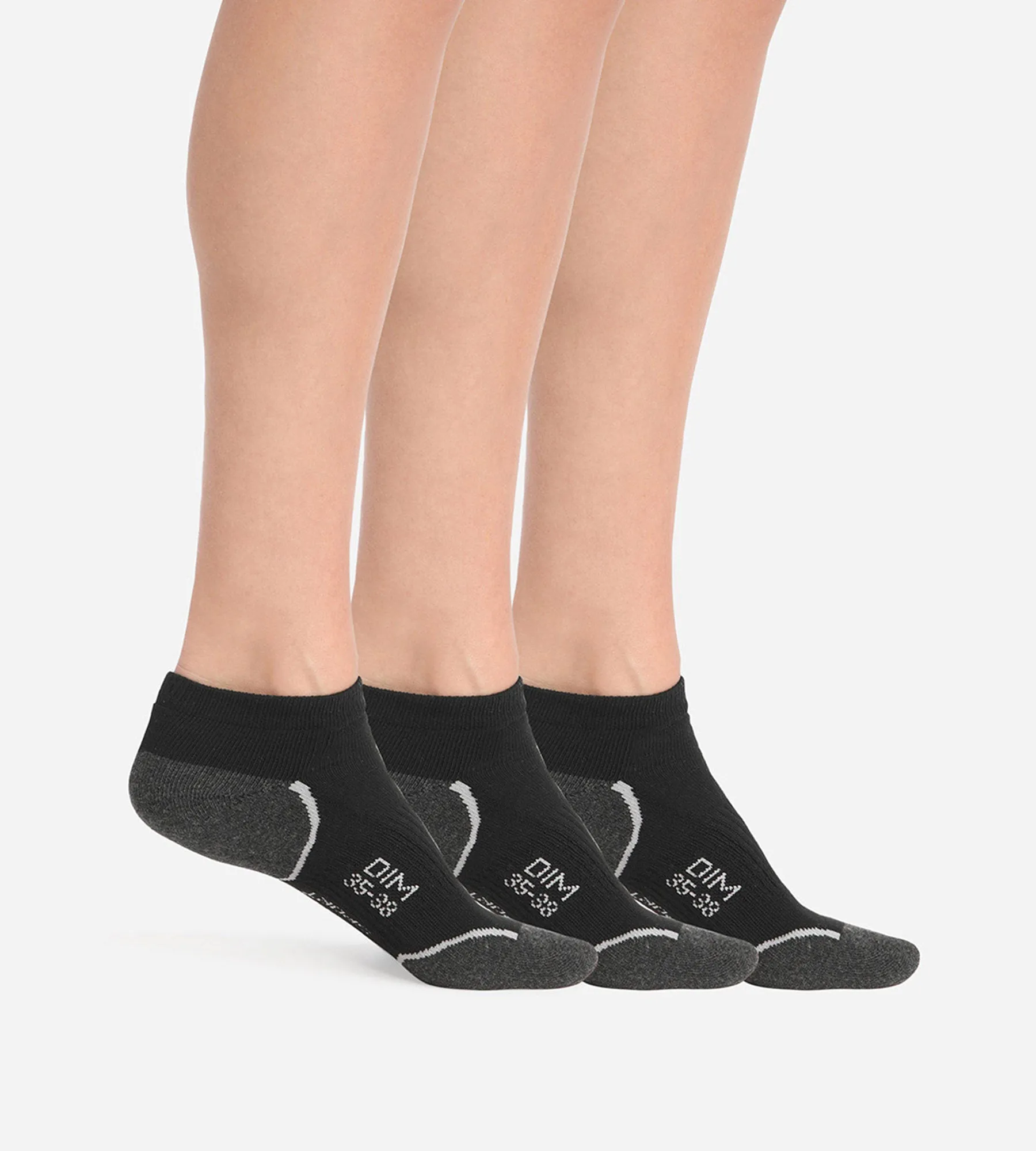 Pack of 3 Pairs of Women's Light Impact Short Socks - Dim Sport