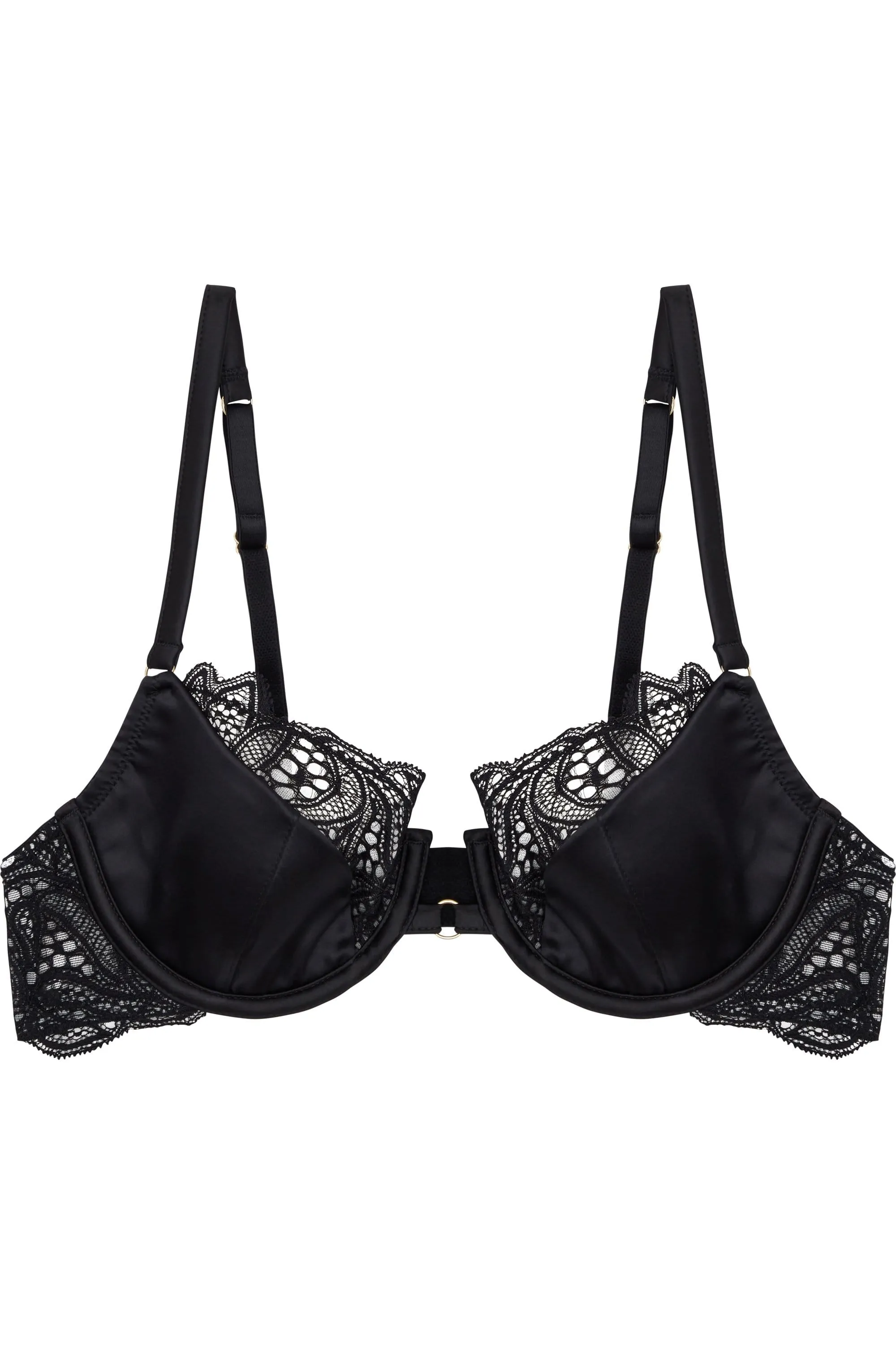 Peek & Beau Ida Satin sling & lace bra with ring detail A - D