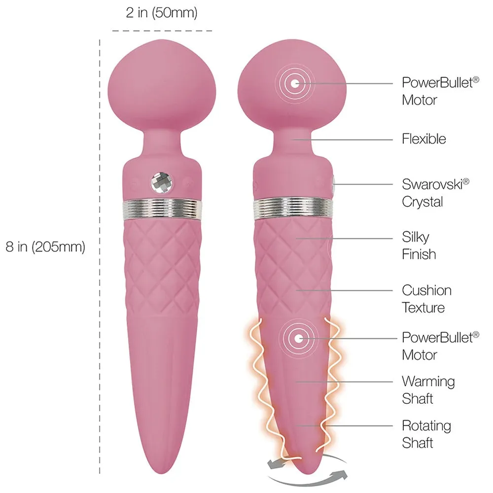 Pillow Talk Sultry Double Ended Rotating Shaft Vibrator Clitoral Stimulator Pink
