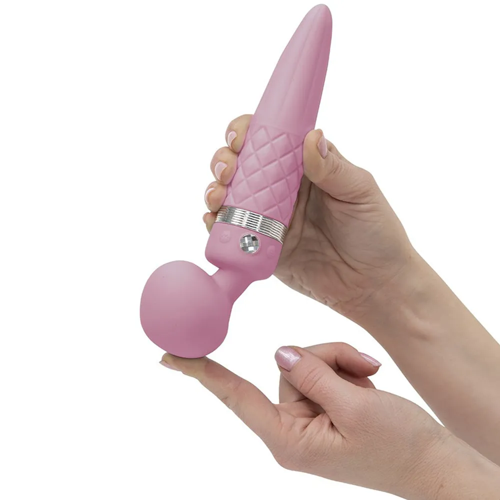 Pillow Talk Sultry Double Ended Rotating Shaft Vibrator Clitoral Stimulator Pink