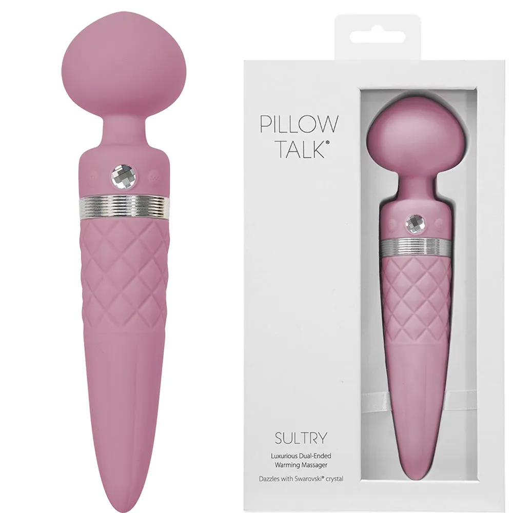 Pillow Talk Sultry Double Ended Rotating Shaft Vibrator Clitoral Stimulator Pink