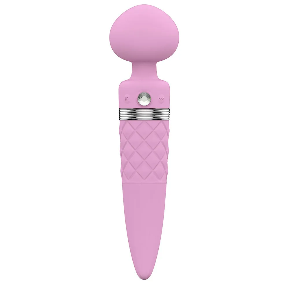 Pillow Talk Sultry Double Ended Rotating Shaft Vibrator Clitoral Stimulator Pink