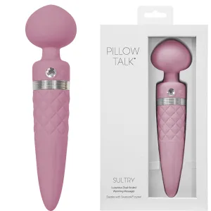 Pillow Talk Sultry Double Ended Rotating Shaft Vibrator Clitoral Stimulator Pink