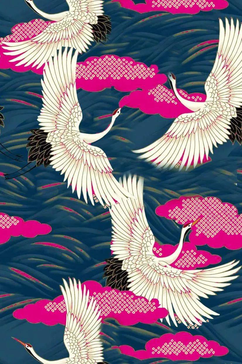 Pink Crane Face Mask