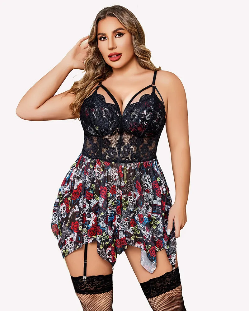 Plus Size Mesh Babydolls