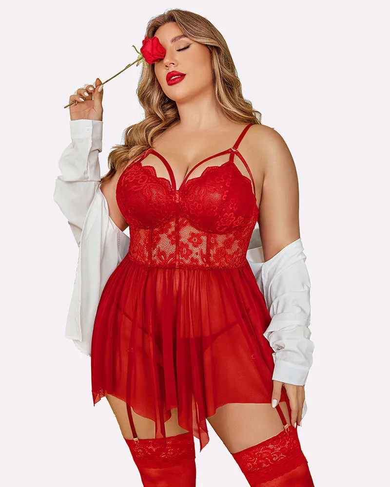 Plus Size Mesh Babydolls