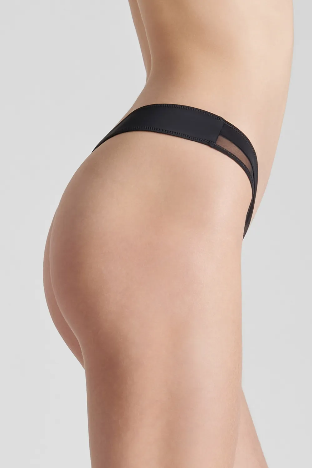 Pure Tentation High Rise Thong Black