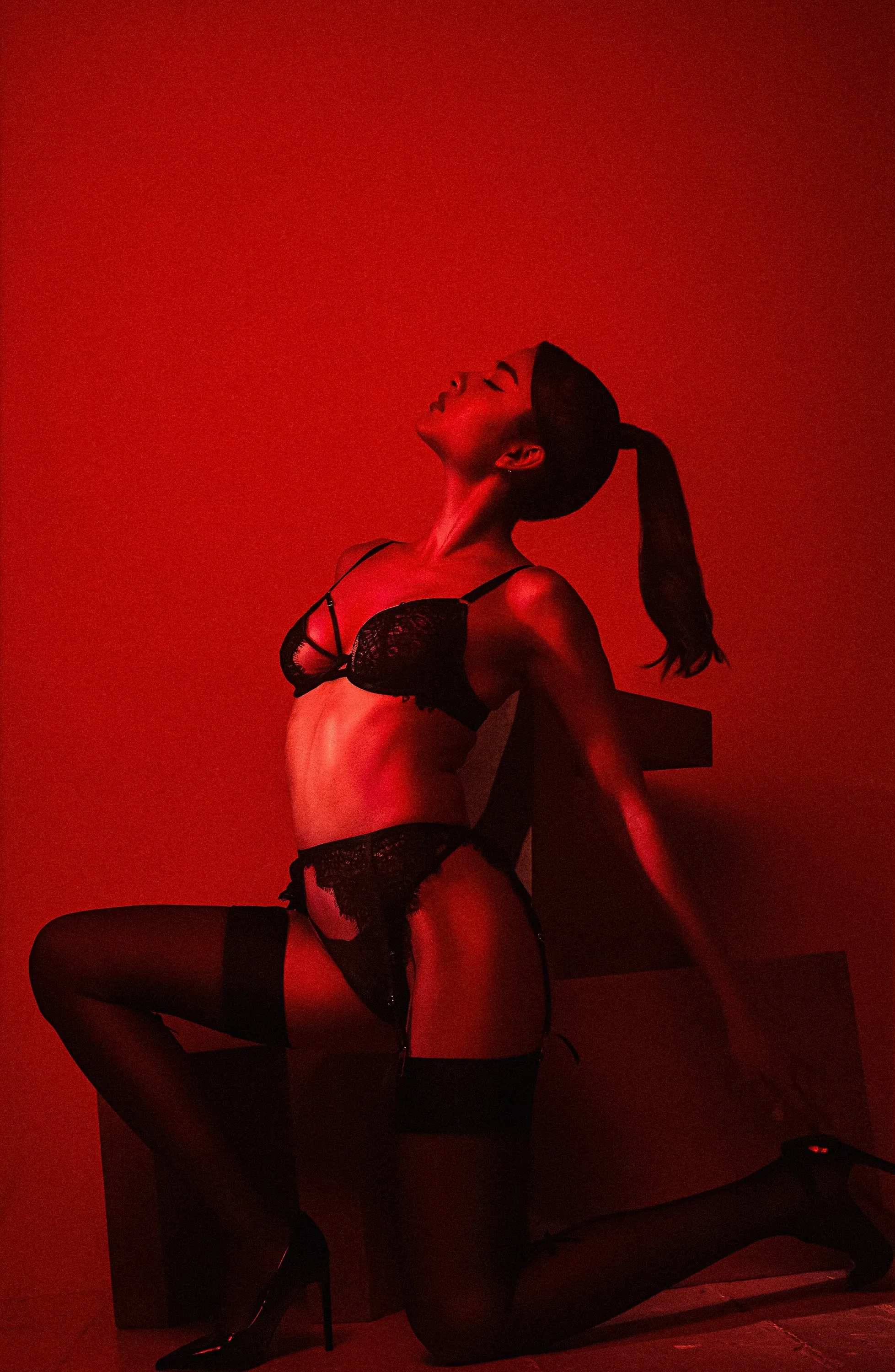 Reena Black Lace And Mesh Thong
