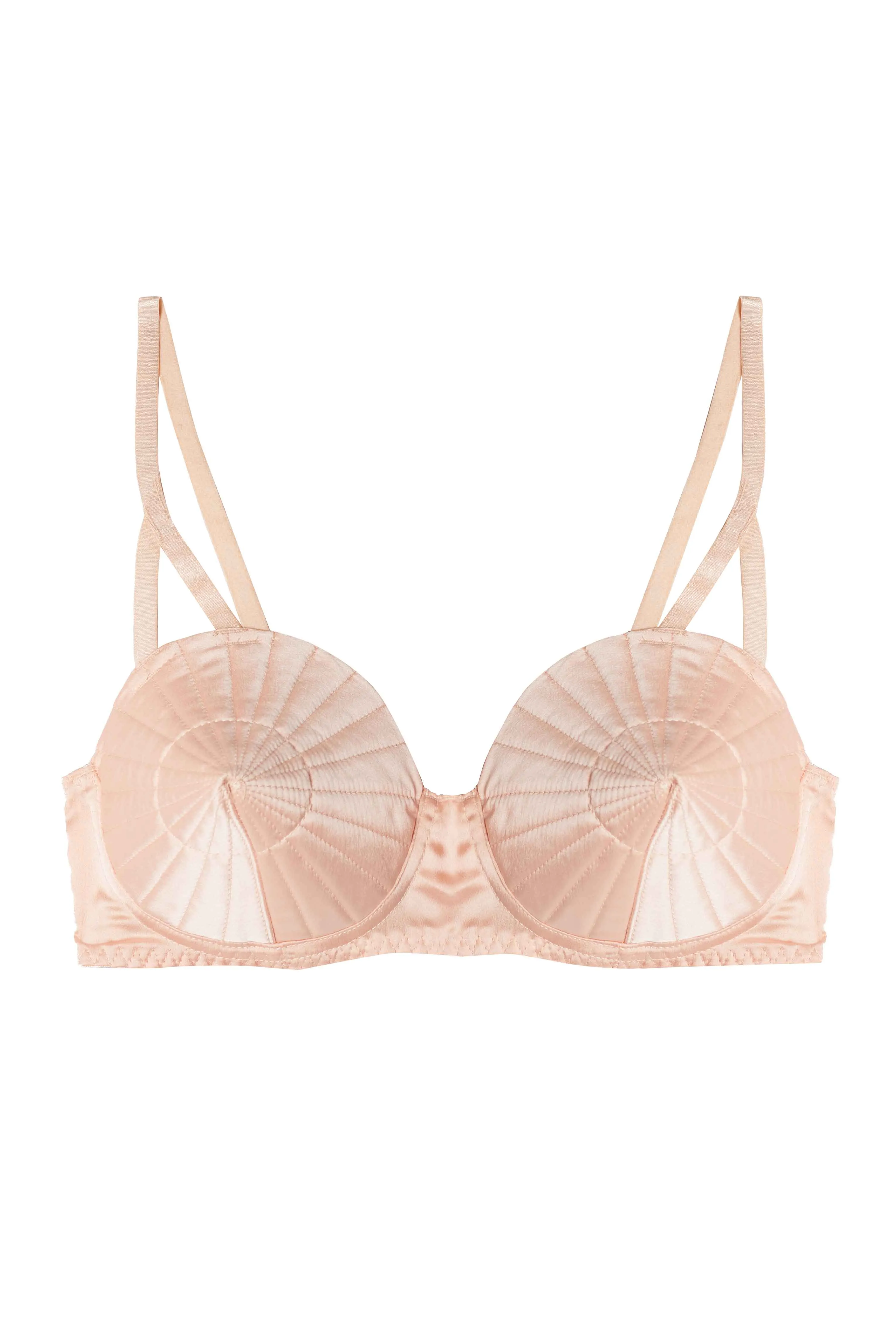 Retro Futuristic Bullet Bra Peach