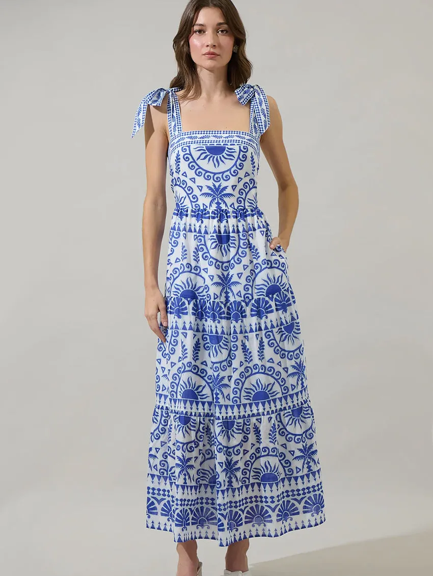 Rivera Tropics Tiered Maxi Dress