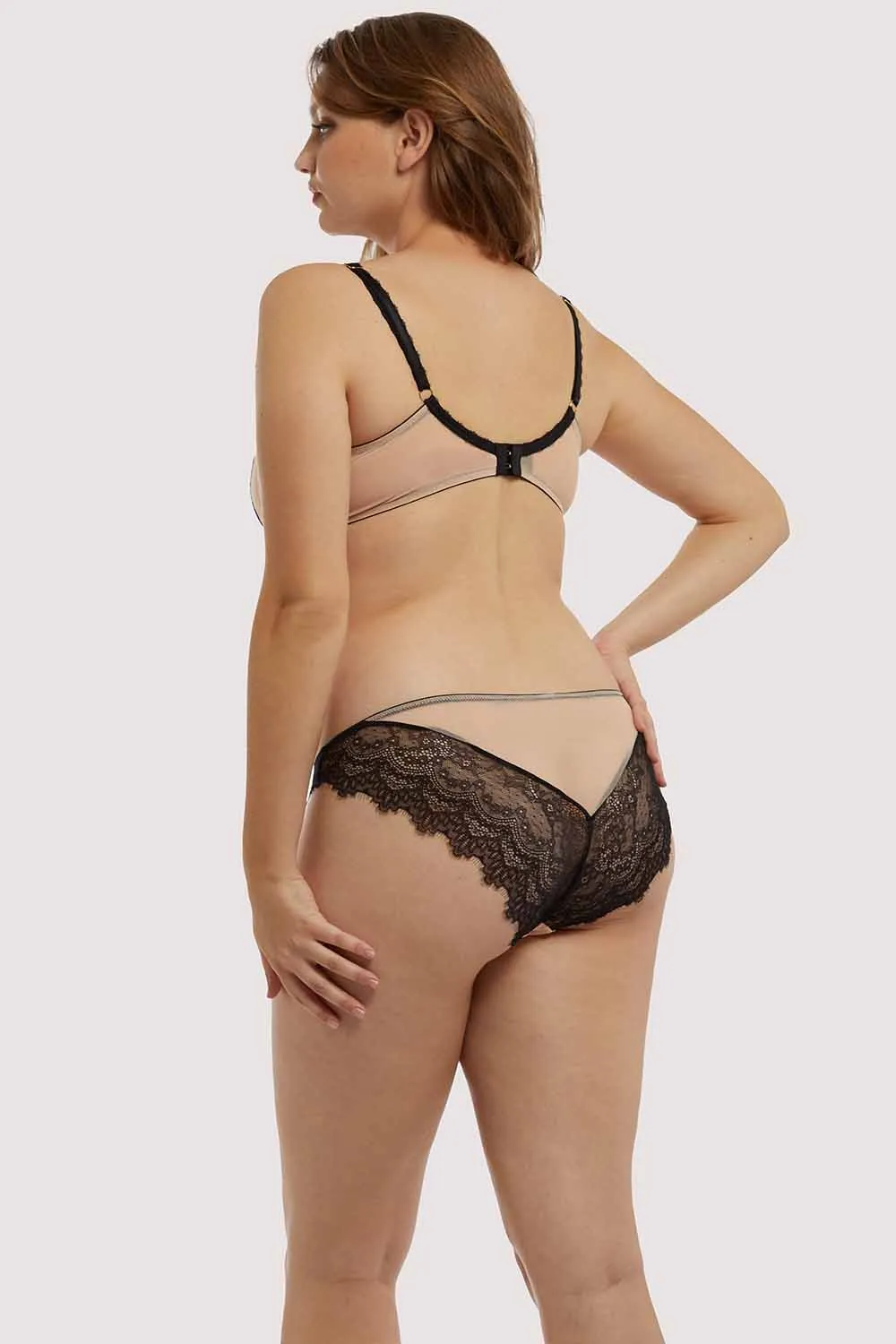 Rosalyn Black and Blush Balcony Bra