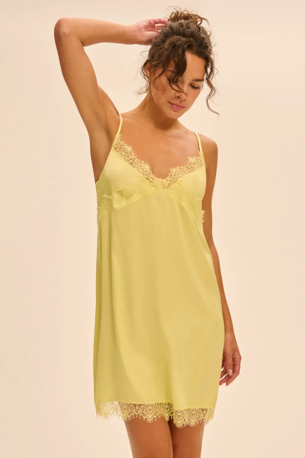 Satin Secrets Nightdress in Yellow