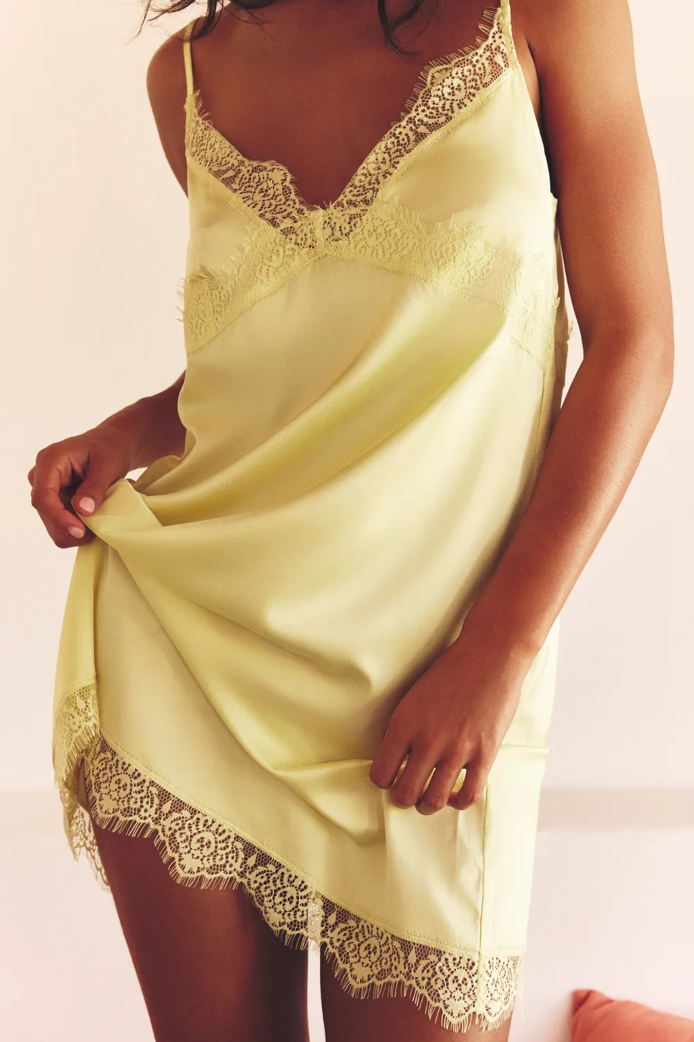 Satin Secrets Nightdress in Yellow