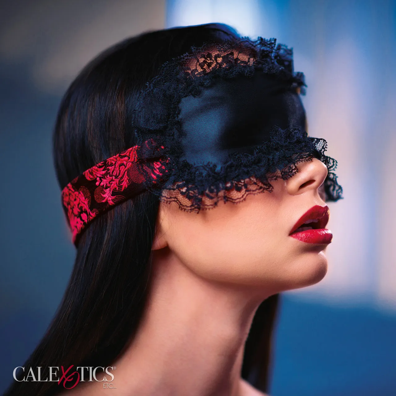 Scandal Eye Mask Black Red Lace BDSM