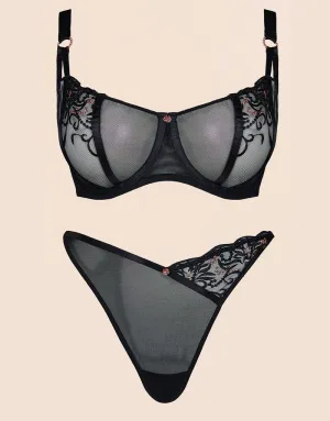 Scantilly Ornate Balcony Bra Black